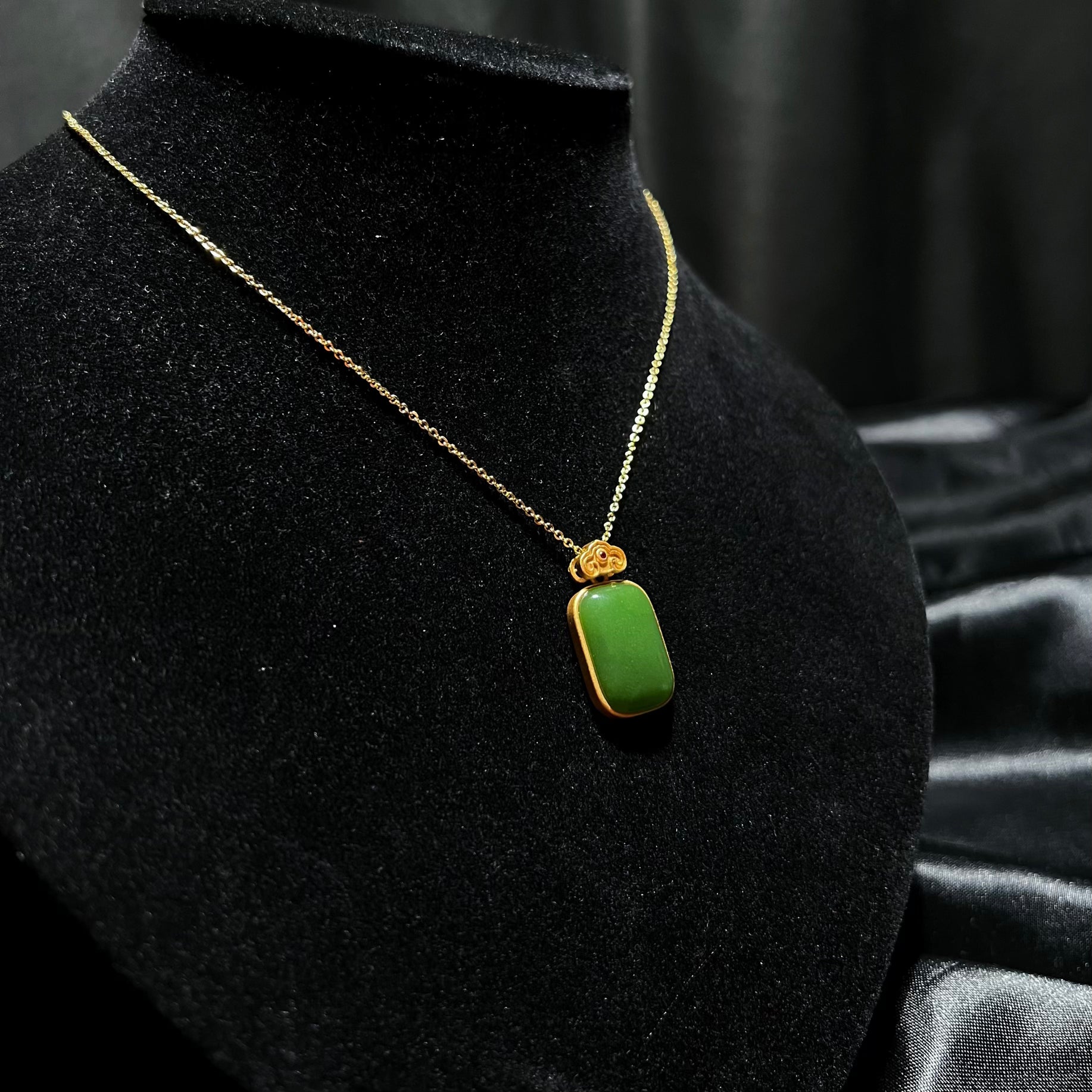 Rectangle hot sale jade pendant